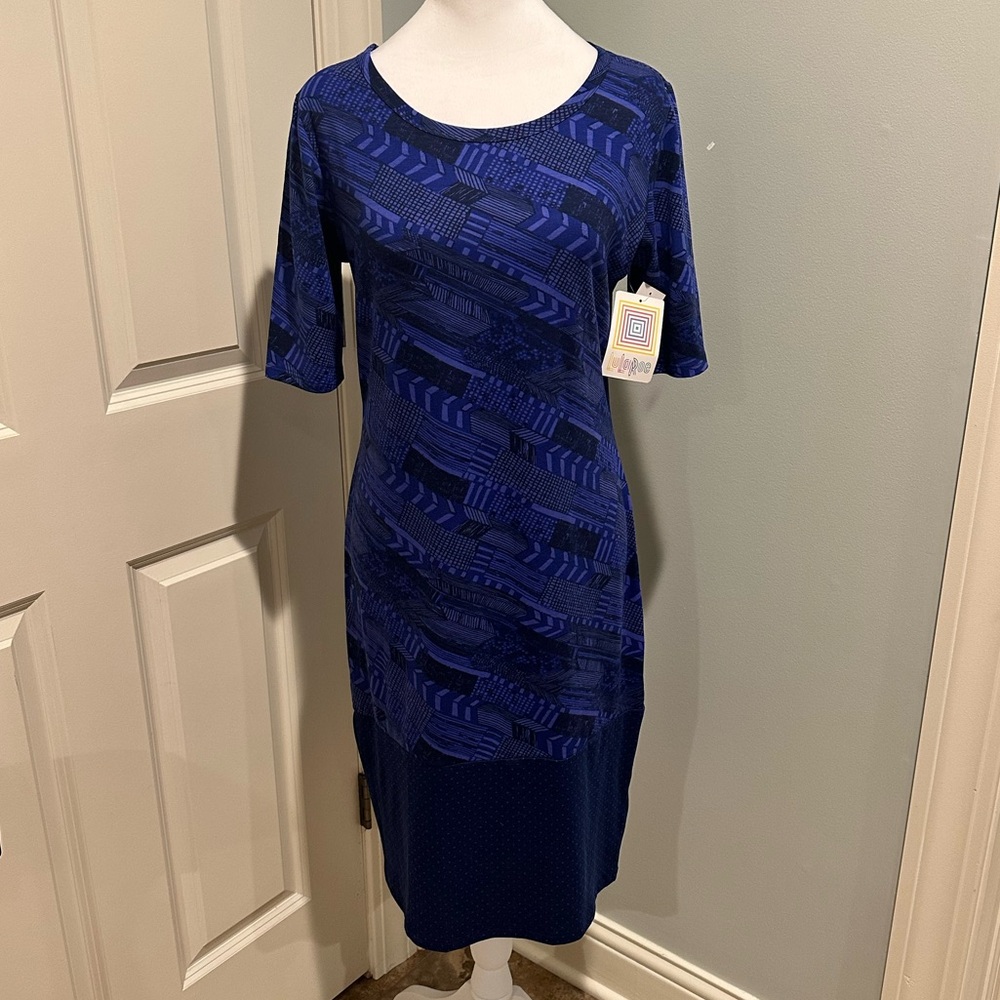 LulaRoe Elegant Blue Patterned Dress